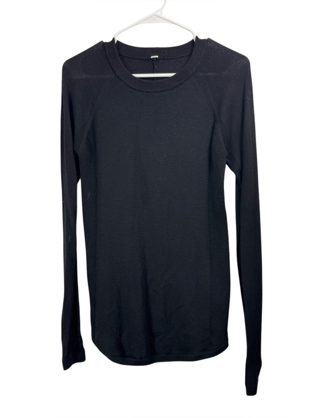 Lululemon Sweater Size Small Sit in Lotus Black Merino Wool Base Layer Pullover